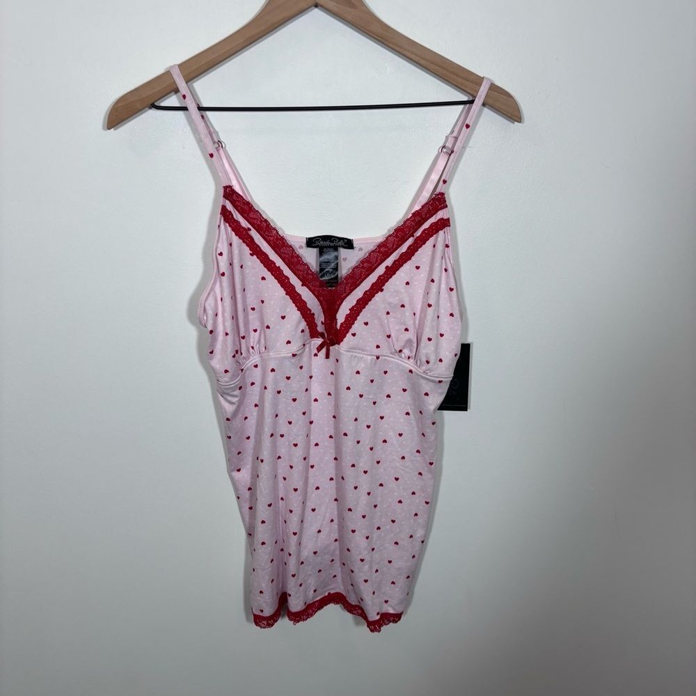 Rene Rofe light pink heart camisole sleepwear babydoll Y2K NWT NEW size large